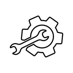 Repair, website, optimization, tool line icon. Outline vector.