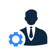 Setting, setup, user, account, person icon. Simple vector design.
