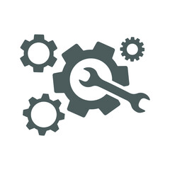Setting, setup, configuration, optimization icon. Gray vector illustration.