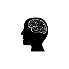 Brain icon isolated on white background