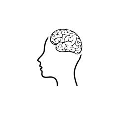 Brain icon isolated on white background