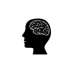 Brain icon isolated on white background