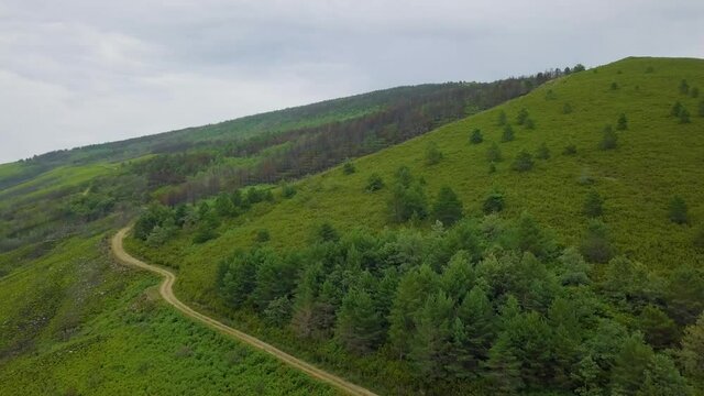 aerial views of the Caurel Mountains