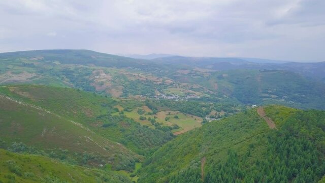 aerial views of the Caurel Mountains