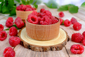 Still life footage with raspberries. Background for design.