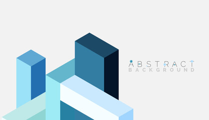 Obraz premium Abstract background. 3d cubes, cubic elements and blocks. Techno or business concept for wallpaper, banner, background, landing page