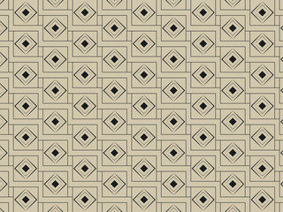 Endless Overlapping Diamond Square Pattern Background In Golden And Black Color.