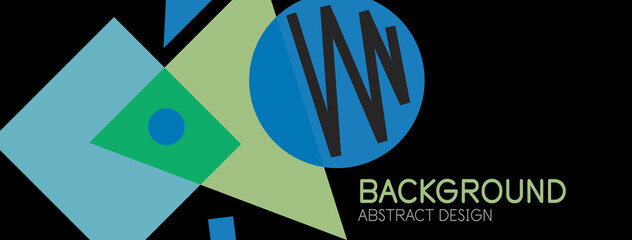 Abstract background. Blocks, lines, triangles, circles composition. Techno or business concept for wallpaper, banner, background, landing page