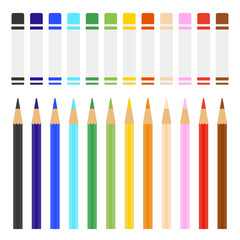 色鉛筆とクレヨンのイラスト