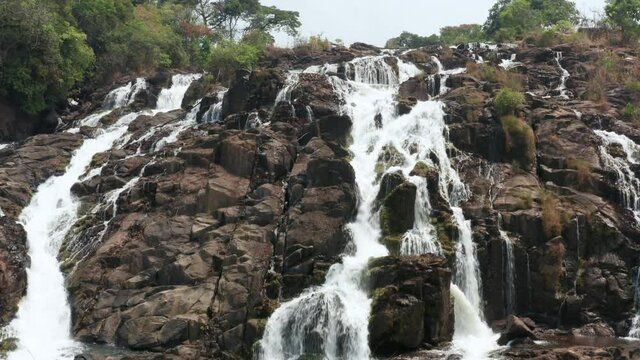 Flying over a waterfall in Bi&eacute; , Angola on the African continent 1