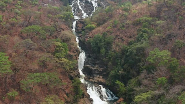 Flying over a waterfall in Bi&eacute; , Angola on the African continent 4