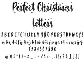 Perfect christmas alphabet letters, vector ilustration