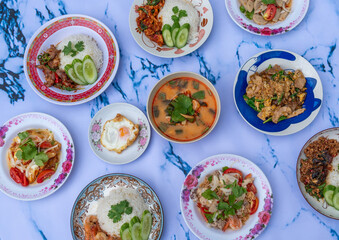 Thai Spicy Food Mixed Dishes 