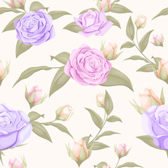 seamless pattern design with beautifull roses