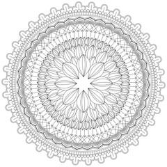 Leaf Flower Petal Coloring Mandala Art Simple Graphic Shape Vector Floral Oriental Outline Vintage Decorative Elements Pattern Illustration Islam Arabic Indian Turkish Mystic Religion Morals Lotus
