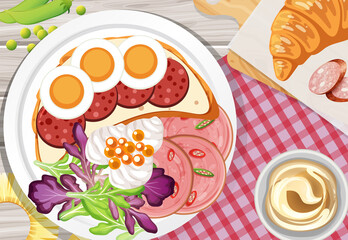 Healthy breakfast set on the table