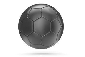 Black soccer or football ball isolated on white background