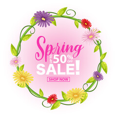 Spring sale banner template