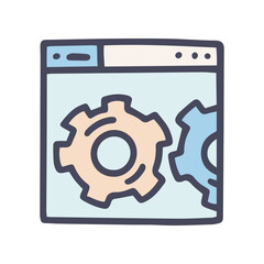 color vector doodle simple icon site settings