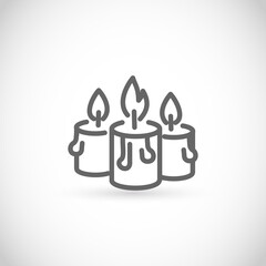 Candles thin line style vector icon