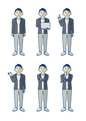 IT系の男性の全身イラスト