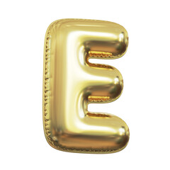 Pink metallic balloon font 3d rendering, letter E