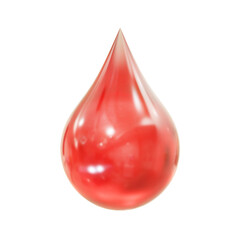 Obraz premium Blood drop isolated on white background 3d rendering