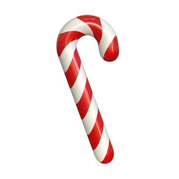 Candy cane isolated on a white background 3d rendering