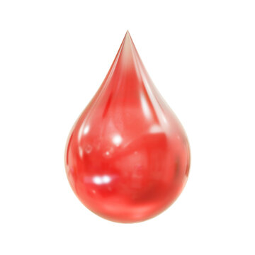 Blood drop isolated on white background 3d rendering