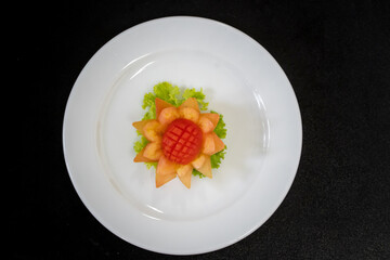 Beautiful fruit and vegetable carvings from Thailand.