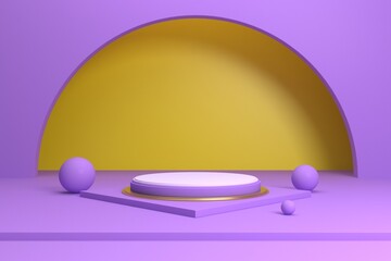 Abstract minimal scene, design for cosmetic or product display podium 3d render.	
