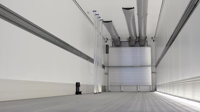 cargo empty semi-trailer with a clean floor