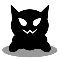 black cat halloween animal cartoon vector illustration. Design elements for Halloween
