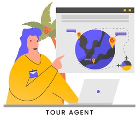 Flat vector illustration travel agency concept