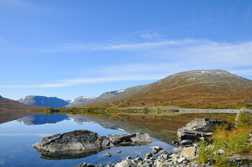 Fototapeta na wymiar Norwegen zwischen Geirangerfjord und Ottadalen im Herbst