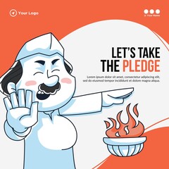 Banner design of let's take the pledge template. 
