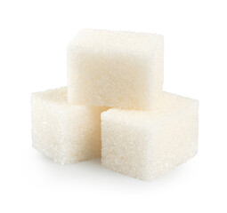 Cubes of sugar isolated on white
