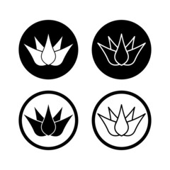 Lotus, Lily Flower Icon. Spa icons button isolated on white background