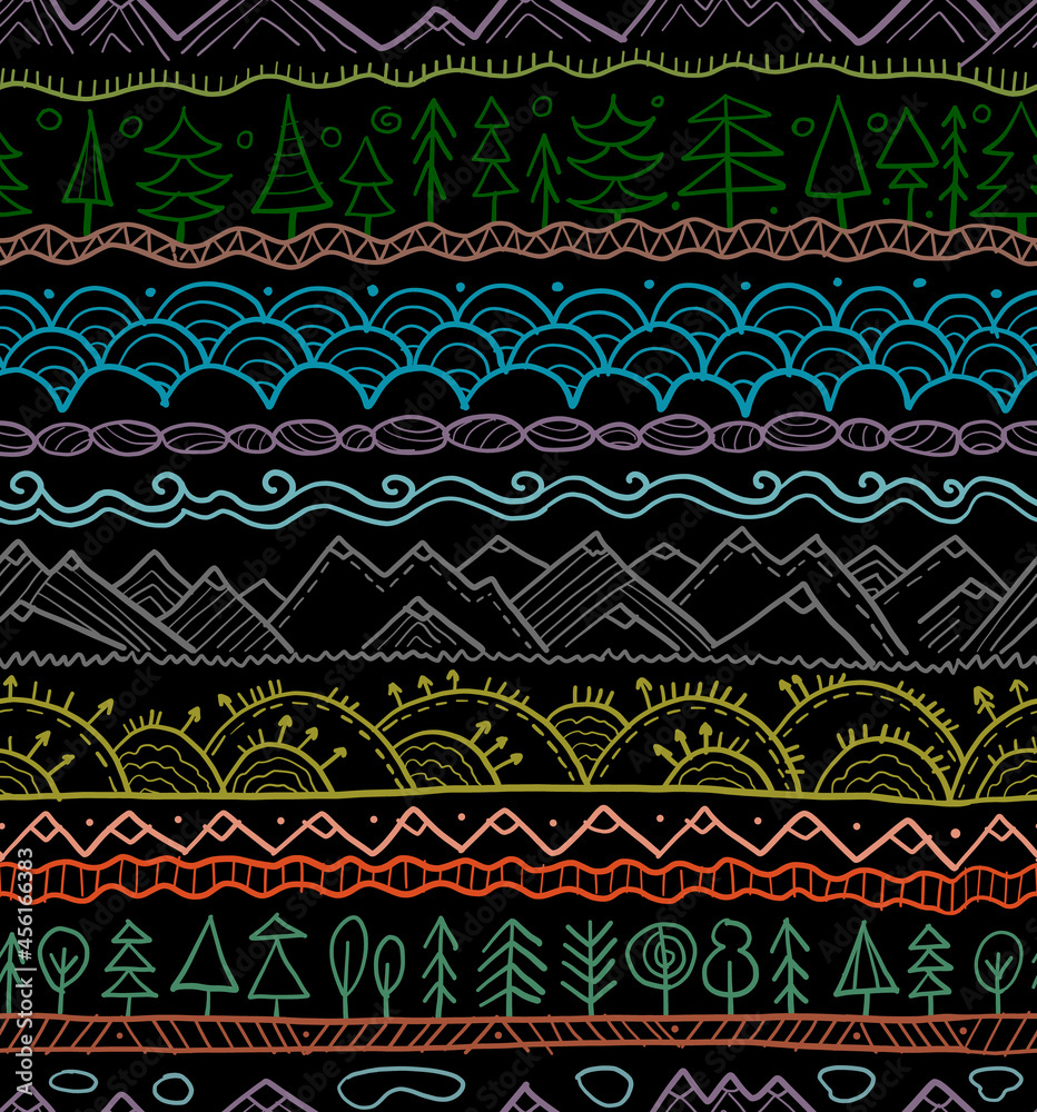 Poster abstract nature seamless pattern for your design. ethnic ornament style