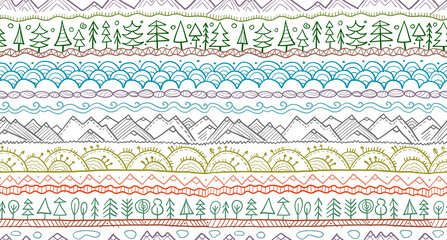 Abstract Nature Seamless Pattern for your design. Ethnic Ornament style