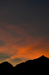 sunset in the mountains