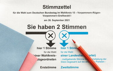 Stimmzettel Bundestagswahl 