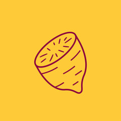 Sweet Potato vector. Sweet Potato on yellow background. Sweet Potato icon.