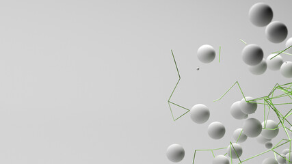 Obraz premium Abstract 3D illustration. Neural networks and artifical intelligence. Modern abstract technology background