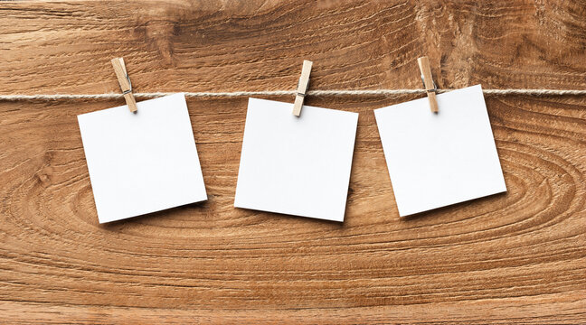 Notes On Wooden Background