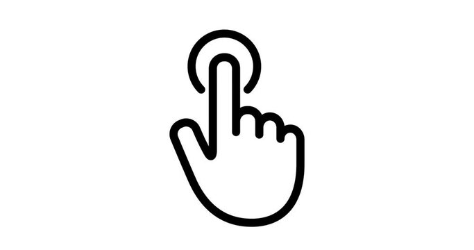 A mouse pointer pointing on animated black and white figures such as directions, clapping, click, fist, like