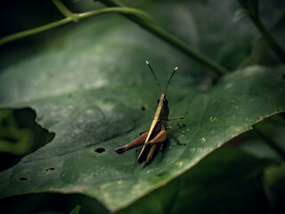 grasshopper on a leaf