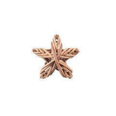 Christmas tree toy star from paper vine isolated on white background.