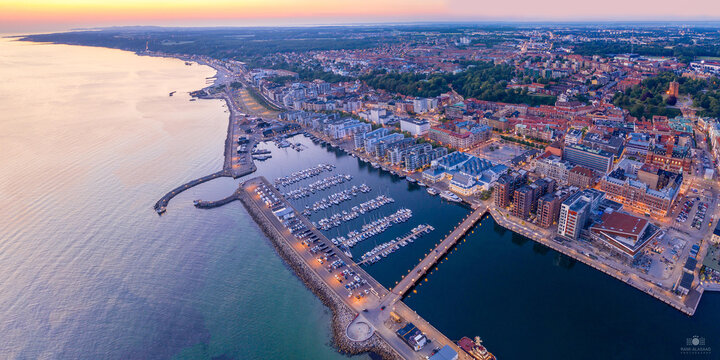aerial view over Helsingborg city