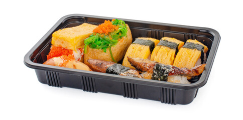 Set of nigiri sushi Isolated on white background